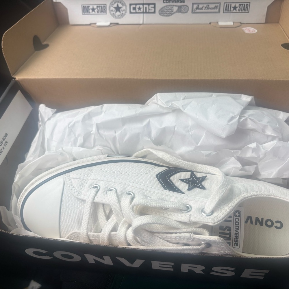 Converse Kids White and Black Sneakers